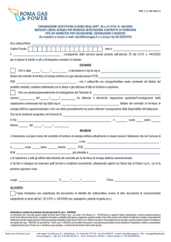 Il/La sottoscritto/a Codice Fiscale nato a il , consapevole delle