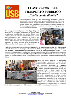 I LAVORATORI DEL TRASPORTO PUBBLICO ...&ldquo;nella corsia di lotta&rdquo;