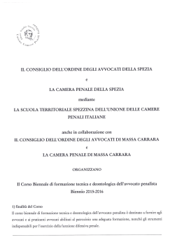 IL CONSIGLIO DELL`ORDINE DEGLI AVVOCATI DELLA SPEZIA e