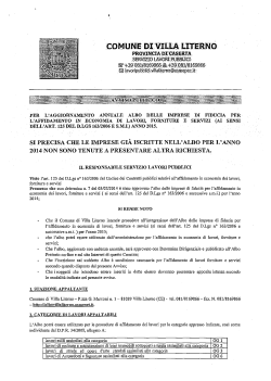 avviso pubblico per l`aggiornamento annuale albo delle imprese di