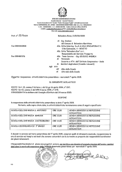 Sospensione attività didattiche pomeridiane