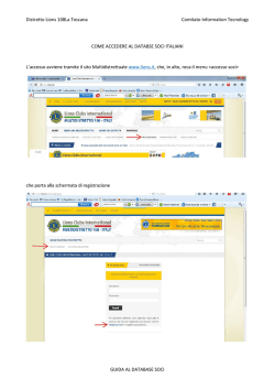 Istruzioni database soci - Lions: Distretto 108 La