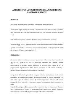 attivita` per la costruzione della definizione rigorosa di limite