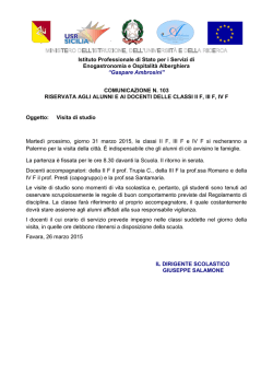 Comunicazione 103 - Visita di studio - "G. Ambrosini"