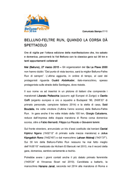 Belluno-Feltre Run, quando la co