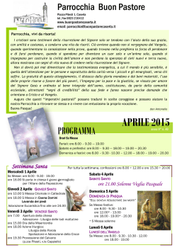 APRILE 2015 - Parrocchia Buon Pastore