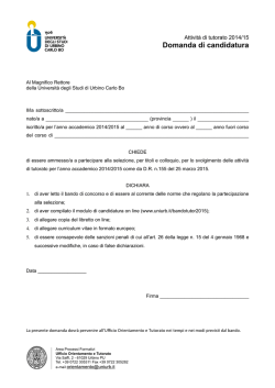 domanda di candidatura - Università degli Studi di Urbino