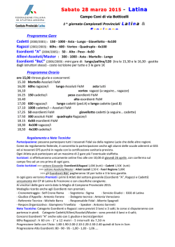 Dispositivo tecnico - Poligolfo Atletica Leggera