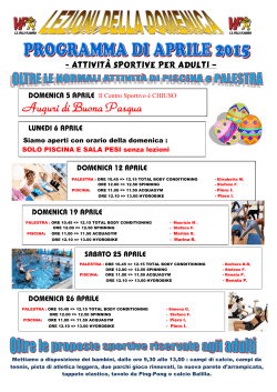 Lezioni domenicali Aprile 2015 - Centro Sportivo Villa Flaminia