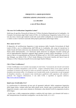 FAQ certificazione latino - Ufficio scolastico regionale per la
