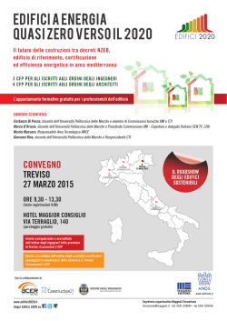 EDIFICI A ENERGIA QUASI ZERO VERSO IL 2020
