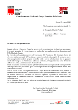 incontro Capo del corpo 25/03/2015