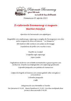 Il ristorante Boomerang vi augura BUONA PASQUA