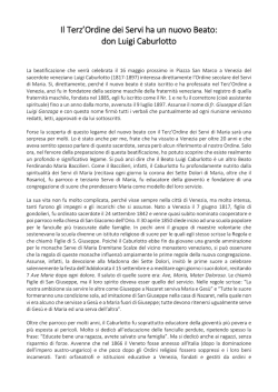 Il Terz`Ordine dei Servi ha un nuovo Beato: don
