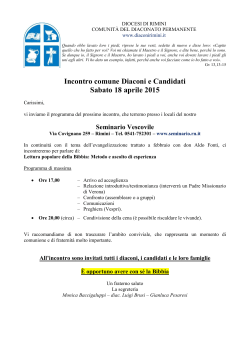 Incontro comune diaconi e candidati 18/04/2015