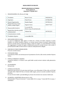 Regolamento di regata torino 19 aprile 2015