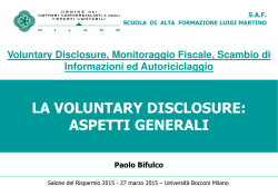 Intervento a cura di Paolo Bifulco - Ordine dei Dottori Commercialisti