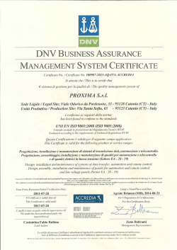 Certificato ISO 9001:2008