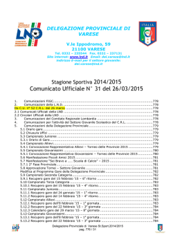 Comunicato Ufficiale N° 31 del 26/03/2015