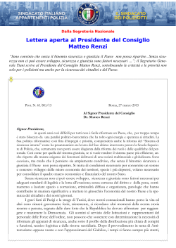 Lettera aperta al Presidente del Consiglio Matteo Renzi