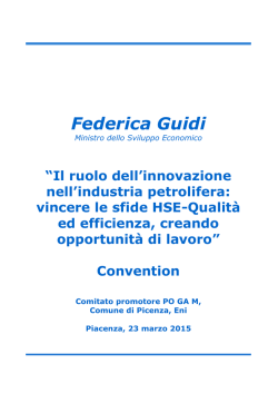 Intervento del Ministro - Ministero dello Sviluppo Economico