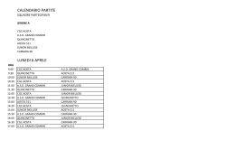 CALENDARIO PARTITE LUNEDI 6 APRILE