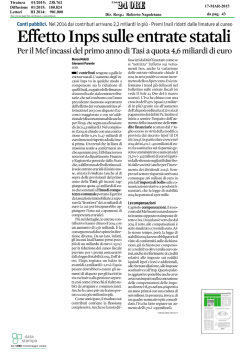 Effetto INPS sulle entrate statali
