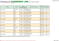 Japan Sailing Schedules