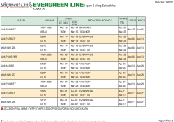 Japan Sailing Schedules