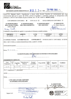 Determinazione Dirigenziale n. 011/AA del 19.03.2015