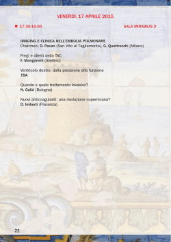 Imaging e clinica nell`embolia polmonare