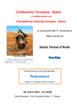 L`Istituzione Teresiana - Roma Santa Teresa d`Avila Performance
