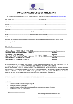 iscrizione minorenni - WeekendInPalcoscenico.it