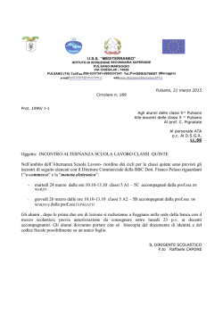 Incontro Alternanza Scuola-Lavoro classi quinte