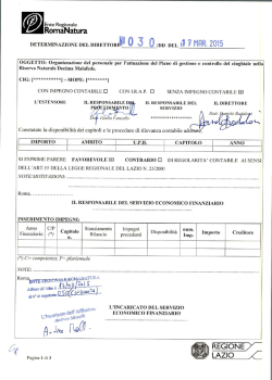 Determinazione del Direttore n. 030/DD del 17.03.2015