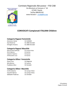 FISI CAB CONVOCATI Campionati ITALIANI Children