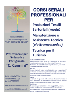 CORSI SERALI PROFESSIONALI PER - Istituto San Giovanni Bosco