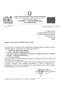 Convocazione Consigli delle Classi I-II-III