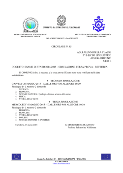 n. 85 RETTIFICA SIMULAZIONE TERZA PROVA LICEO