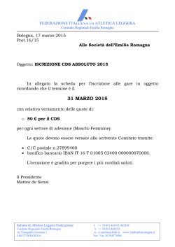 comunicato - Fidal Emilia