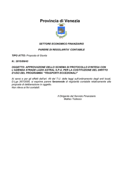 In base alla considerazione degli elementi al momento disponibili