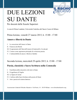 Due lezioni su Dante - Associazione Culturale Il Rischio Educativo