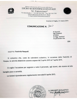 Festivit&agrave; pasquali