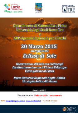 20 Marzo 2015 Eclisse di Sole - Università degli Studi Roma Tre