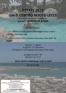 Campi estivi 2015 - centro nuoto Lecce