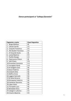 Elenco partecipanti ai “Colloqui fiorentini”