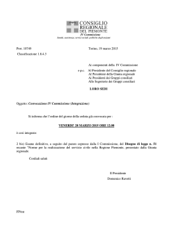 Prot. 10749 Torino, 19 marzo 2015 Classificazione 1.8.4.3 Ai