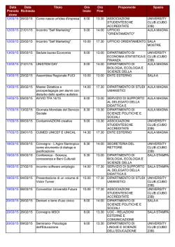 Elenco prenotazioni 2015 - Università della Calabria