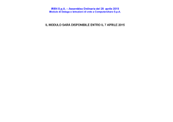 IL MODULO SAR&Agrave; DISPONIBILE ENTRO IL 7 APRILE 2015