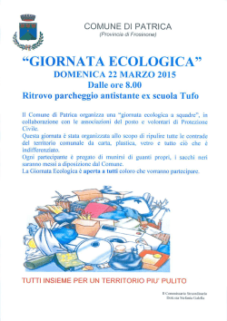 DOMENICA 22 MARZO 2015 Dalle ore 8.00